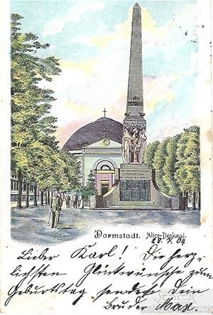 AK Darmstadt. Alice-Denkmal. ca. 1904