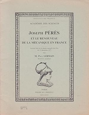 Image du vendeur pour Jospeh Prs et le renouveau de la mcanique en France mis en vente par Pare Yannick