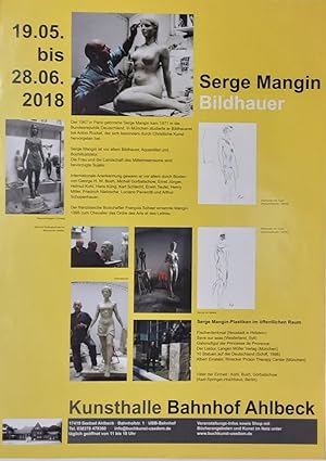SERGE MARGIN - (Kunsthalle / BuchKunst Usedom, Original-Ausstellungsplakat 19.05. - 28.06. 2018 m...