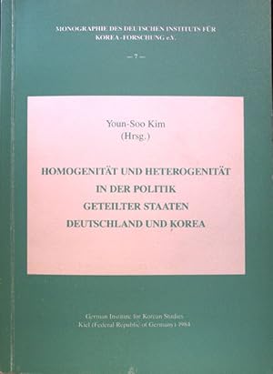 Seller image for Homogenitt und Heterogenitt in der Politik geteilter Staaten Deutschland und Korea; Monographie des Deutschen Instituts fr Korea-Forschung e.V.; 7; for sale by books4less (Versandantiquariat Petra Gros GmbH & Co. KG)