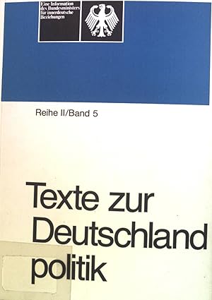 Bild des Verkufers fr Texte zur Deutschlandpolitik, Reihe II/Band 5, 4 Mrz 1977-22. Dezember 1977. zum Verkauf von books4less (Versandantiquariat Petra Gros GmbH & Co. KG)