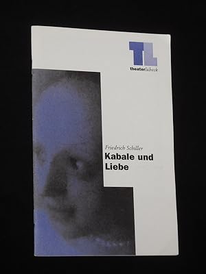 Imagen del vendedor de Programmheft Theater Lbeck Kammerspiele 1995/96. KABALE UND LIEBE von Schiller. Insz.: Jasmine Hoch, Bhnenbild/ Kostme: Susanne Dieringer, techn. Ltg.: Michael Rtz. Mit Markus Scheumann (Ferdinand), Rebekka Burckhardt (Luise), Rainer Luxem, Sven Simon, Stefanie Eidt, Thomas Birklein, Dietrich Neumann, Dagmar Laurens, Sonia Abril Romero a la venta por Fast alles Theater! Antiquariat fr die darstellenden Knste