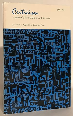 Bild des Verkufers fr Criticism.: A Quarterly for Literature and the Arts. Volume XXVIII, Number 4, Fall 1986. zum Verkauf von Thomas Dorn, ABAA