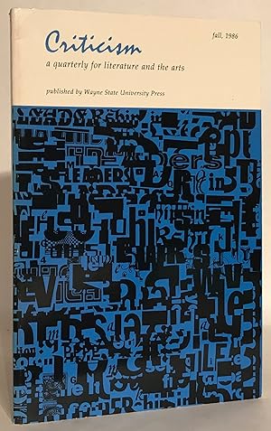Bild des Verkufers fr Criticism.: A Quarterly for Literature and the Arts. Volume XXVIII, Number 4, Fall 1986. zum Verkauf von Thomas Dorn, ABAA
