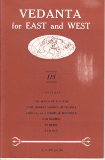 Vedanta for East and West #115 Sept-Oct. 1970