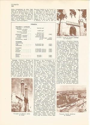 Bild des Verkufers fr LAMINA 24845: Alminar de Sivas, entrada a Topkapi y barrio de Ankara, Turquia zum Verkauf von EL BOLETIN