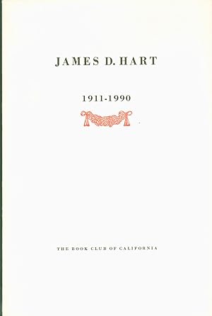 Imagen del vendedor de James D. Hart 1911-1990 a la venta por Eureka Books