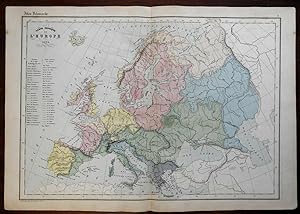 Physical Map of Europe Iberia Ottoman Empire Scandinavia 1859 Delamarche map