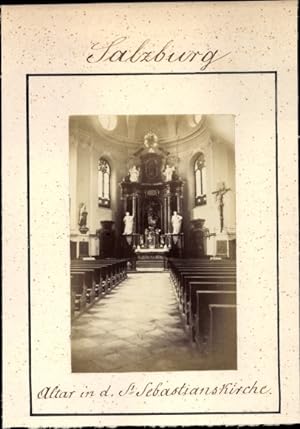 Foto Salzburg in Österreich, um 1865, St. Sebastianskirche, Altar