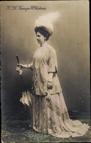 Ansichtskarte / Postkarte Königin Wilhelmina der Niederlande, Schirm