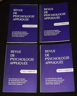 Image du vendeur pour Revue de psychologie applique (Volume 24, n1  4, anne 1974 complte) mis en vente par Abraxas-libris