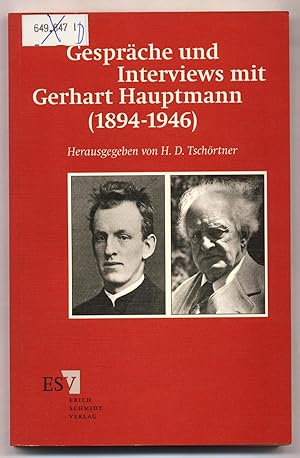 Seller image for Gesprche und Interviews mit Gerhart Hauptmann (1894-1946) for sale by avelibro OHG