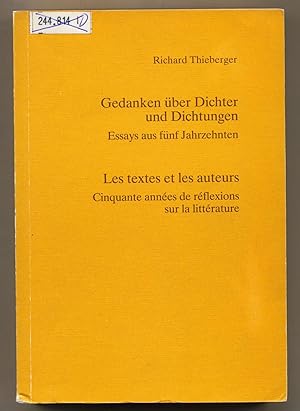 Immagine del venditore per Gedanken ber Dichter und Dichtungen Essays aus fnf Jahrzehnten venduto da avelibro OHG