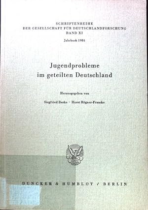 Seller image for Jugendprobleme im geteilten Deutschland. Schriftenreihe Gesellschaft fr Deutschlandforschung. Band 11; Jahrbuch ; 1984; for sale by books4less (Versandantiquariat Petra Gros GmbH & Co. KG)