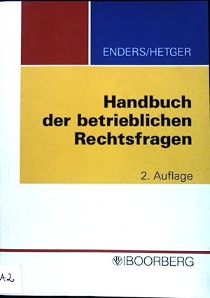 Bild des Verkufers fr Handbuch der betrieblichen Rechtsfragen. zum Verkauf von books4less (Versandantiquariat Petra Gros GmbH & Co. KG)