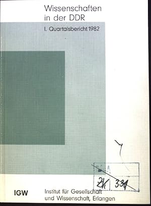 Seller image for Wissenschaften in der DDR; 1. Quartalsbericht 1982; Analysen und Berichte aus Gesellschaft und Wissenschaft; 1982/2; for sale by books4less (Versandantiquariat Petra Gros GmbH & Co. KG)