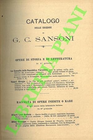 Catalogo delle edizioni di G.C. Sansoni.