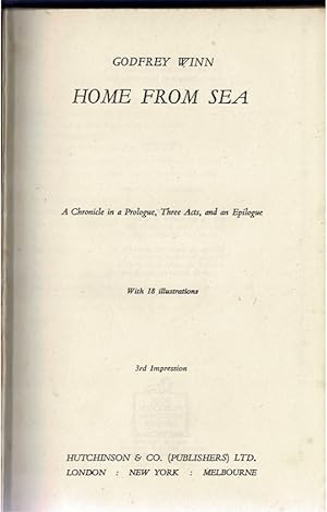 Seller image for Home from Sea: A Chronicle in a Prologue, Three Acts, and an Epilogue for sale by City Bookshop ABA, ILAB, PBFA