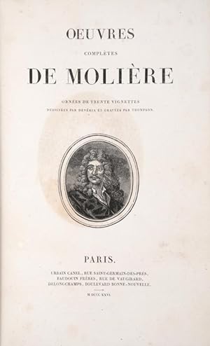 Image du vendeur pour Oeuvres compltes de Molire, ornes de trente vignettes dessines par Devria et graves par Thompson. mis en vente par Bonnefoi Livres Anciens