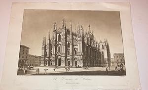 Il Duomo di Milano (the dome of Milano, Italy, veduta stampata in seppia)