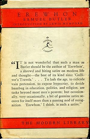 EREWHON, OR OVER THE RANGE (ML #136.1, TRUE FIRST MODERN LIBRARY LIBRARY, 1927)