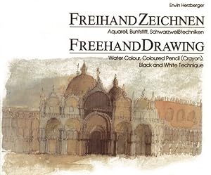 Freihandzeichnen. Aquarell, Buntstift, Schwarzweißtechniken