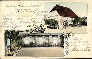 Ansichtskarte / Postkarte Oelzschau Rötha in Sachsen, Gasthaus, Innenansicht - Inh.: Carl Zeller