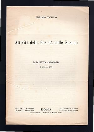 Imagen del vendedor de Attivit della Societ delle Nazioni a la venta por Sergio Trippini