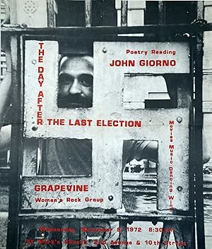 The Day After the Last Election. Poetry Reading Poster Flyer