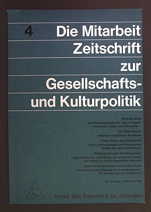 Bild des Verkufers fr Indikatoren qualitativen Wachstums. - in: Die Mitarbeit. Zeitschrift zur Gesellschafts- und Kulturopolitik 30. Jhg. Heft 4, Dezember 1981. zum Verkauf von books4less (Versandantiquariat Petra Gros GmbH & Co. KG)