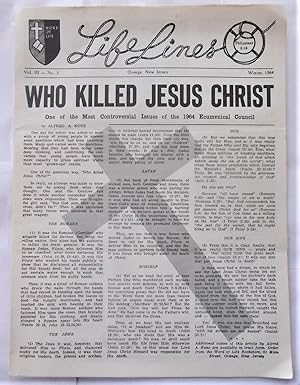 Seller image for LifeLines (Life Lines) Vol. III No. 3 (Winter 1964) (Christian Newsletter) for sale by Bloomsbury Books