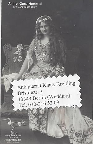 Annie Gura-Hummel - Deutsche Opernsängerin ( Sopran ) - ( 1884 - 1964 )