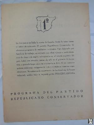 PROGRAMA DEL PARTIDO REPUBLICANO CONSERVADOR. 1932