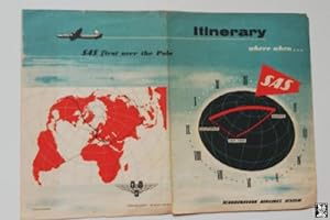 ANTIGUO FOLLETO / OLD LEAFLET : SCANDINAVIAN AIRLINES SYSTEM ITINERARY