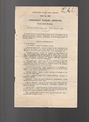 Statutory Rules and Orders. Emergency Powers ( Defence) 1943 No.838 Food (Soft Drinks)