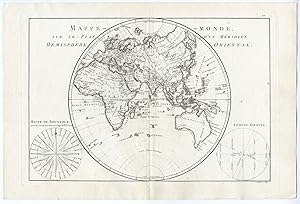Antique Print-WORLD MAP-MAPPE MONDE-EASTERN HEMISPHERE-AFRICA-ASIA-Bonne-1787