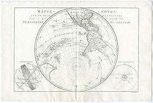 Antique Print-WORLD MAP-SOUTHWESTERN HEMISPHERE-MAPPE MONDE-AUSTRALIA-Bonne-1787