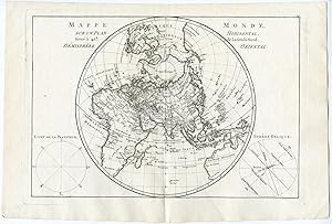 Antique Print-WORLD MAP-NORTHEASTERN HEMISPHERE-MAPPE MONDE-AFRICA-Bonne-1787