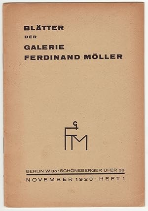 Bild des Verkufers fr Bltter der Galerie Ferdinand Mller. November 1928, Heft 1. zum Verkauf von Sims Reed Ltd ABA ILAB