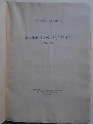 Imagen del vendedor de SOBRE LOS ANGELES (1927 - 1928). a la venta por Carmichael Alonso Libros