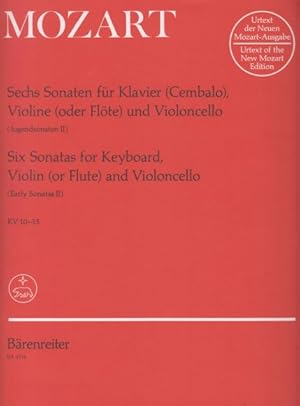 Six Sonatas for Keyboard, Violin (or Flute) and Cello, KC 10 - 15, Set of Parts
