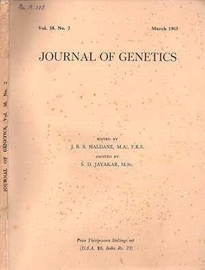 Imagen del vendedor de Journal of genetics Vol 58 N. 2 1963 a la venta por Biblioteca di Babele