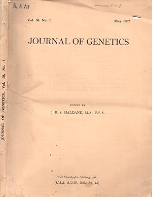 Imagen del vendedor de Journal of genetics Vol 58 N. 1 1962 a la venta por Biblioteca di Babele