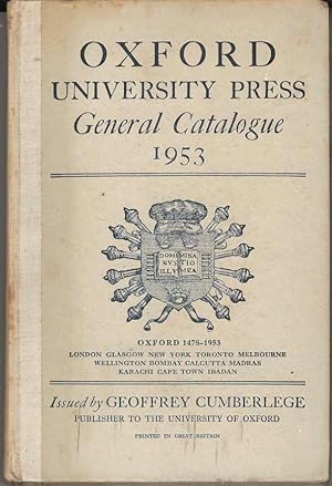 Oxford University Press General Catalogue 1953
