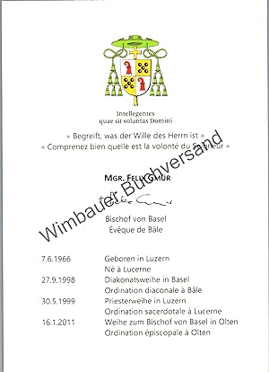 Immagine del venditore per Autogrammkarte Felix Gmr /// Bischof von Basel venduto da Antiquariat im Kaiserviertel | Wimbauer Buchversand