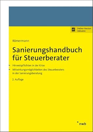 Immagine del venditore per Sanierungshandbuch fr Steuerberater venduto da BuchWeltWeit Ludwig Meier e.K.