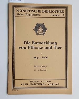 Bild des Verkufers fr Die Entwicklung von Pflanze und Tier zum Verkauf von Antiquariat Zinnober