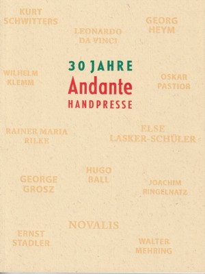 Peter Rensch. Künstlerbücher 1988 bis 2020. Gesamtverzeichnis. 30 Jahre Andante Handpresse. Begle...