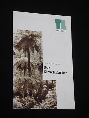 Bild des Verkufers fr Programmheft Theater Lbeck Kammerspiele 1999/2000. DER KIRSCHGARTEN von Tschechow. Insz.: Peter Hailer, Bhnenbild/ Kostme: Inga von Bredow, techn. Ltg.: Michael Rtz. Mit Elke Wollmann, Kathrin Grumeth, Saskia von Winterfeld, Rainer Luxem, Dagmar Laurens, Hartmut Lange, Miriam Gruden, Krafft-Georg Schulze zum Verkauf von Fast alles Theater! Antiquariat fr die darstellenden Knste