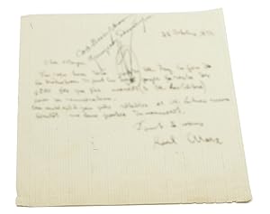 Bild des Verkufers fr Autograph letter signed. zum Verkauf von Antiquariat INLIBRIS Gilhofer Nfg. GmbH